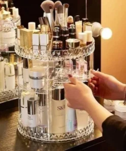 360 Degree Rotating Cosmetic Storage Box Makeup Organizer